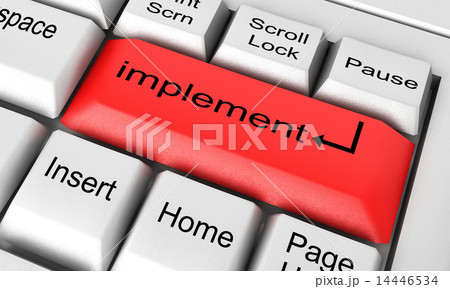 implement word on white keyboard 14446534