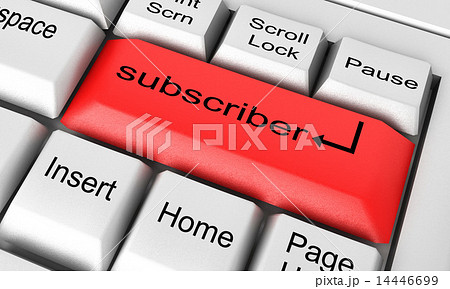 subscriber word on white keyboard 14446699