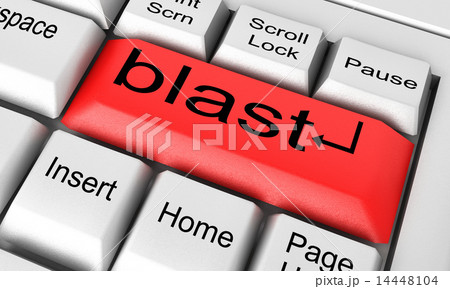 blast word on white keyboard 14448104