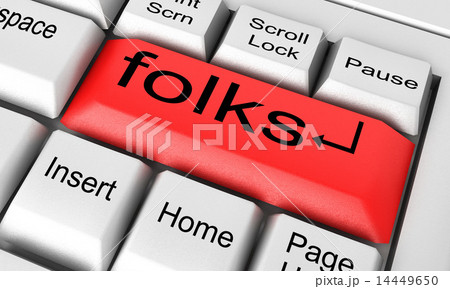 folks word on white keyboard 14449650
