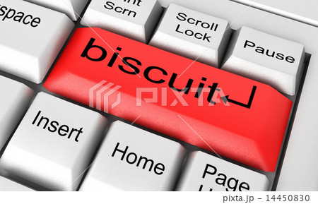 biscuit word on white keyboard 14450830