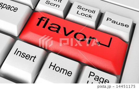 flavor word on white keyboard 14451175