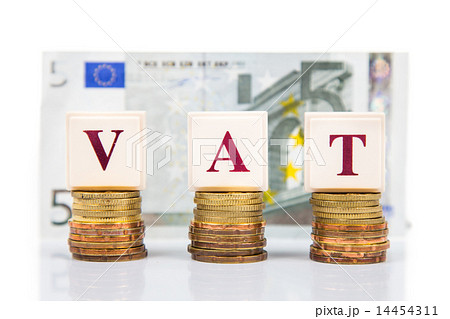 VAT concept with a stack of coins 14454311