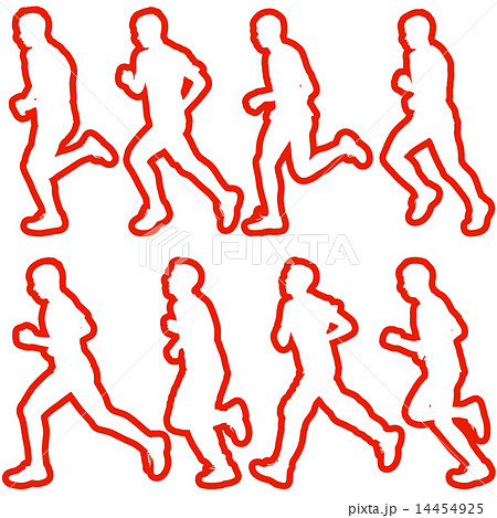 Set of silhouettes. Runners on sprint, men. Set of silhouettes. Runners on sprint, men. 14454925