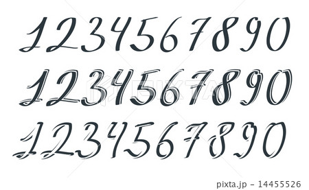Vector hand drawn numbersのイラスト素材 [14455526] - PIXTA