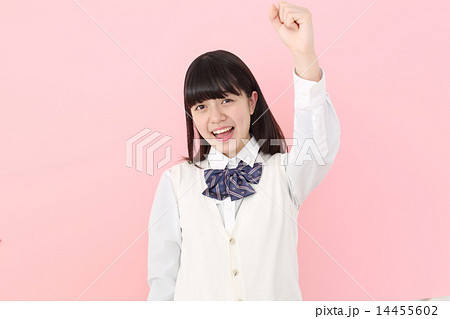 ガッツポーズの女子校生 ガッツポーズの女子校生 14455602