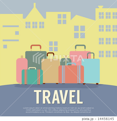 Many Luggage In Front Of Building Travel Concept 14456145