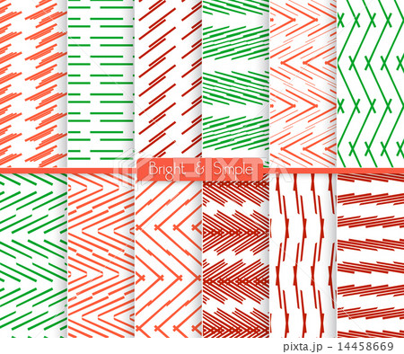 Bright and simple red red and green pattern set Bright and simple red red and green pattern set 14458669