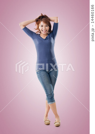 Excited Asian young girl Excited Asian young girl 14460166