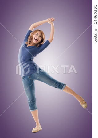 Excited Asian young girl 14460391