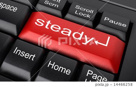 steady word on red keyboard button steady word on red keyboard button 14466258