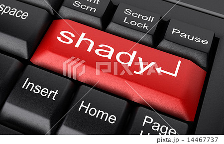 shady word on red keyboard button 14467737