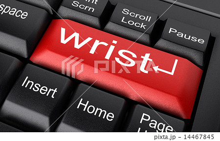 wrist word on red keyboard button 14467845