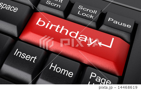 birthday word on red keyboard button birthday word on red keyboard button 14468619