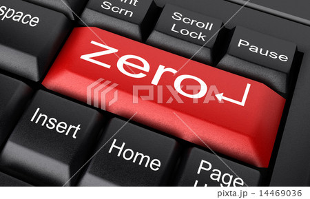 zero word on red keyboard button - Stock Illustration
