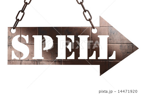 spell word on metal pointer 14471920