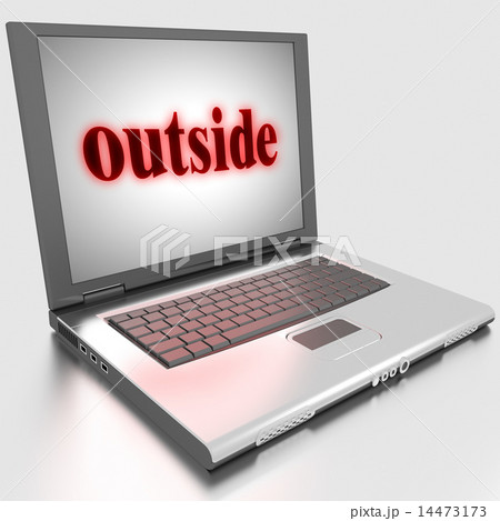 outside word on laptop 14473173