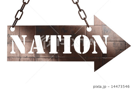 nation word on metal pointer 14473546