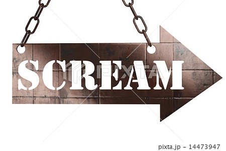 scream word on metal pointer 14473947