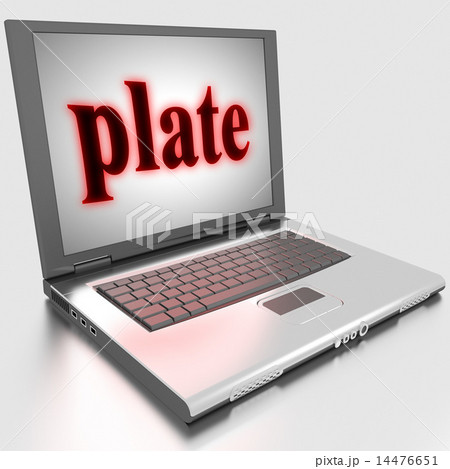 plate word on laptop 14476651