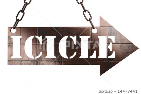 icicle word on metal pointer icicle word on metal pointer 14477441
