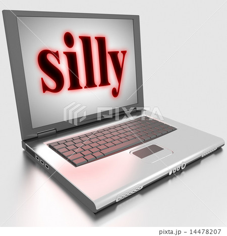 silly word on laptop 14478207