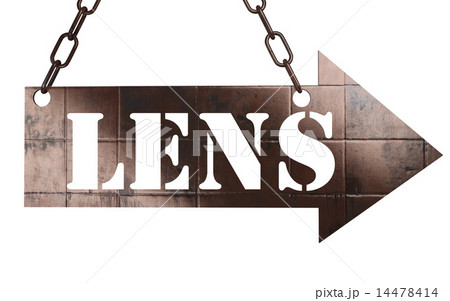 lens word on metal pointer 14478414
