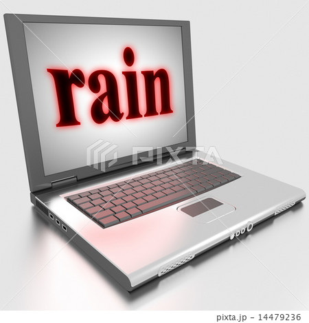 rain word on laptop 14479236