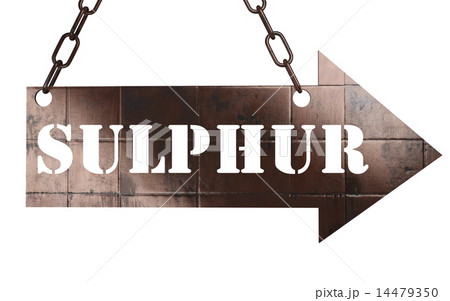 sulphur word on metal pointer 14479350