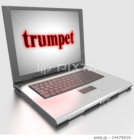 trumpet word on laptop trumpet word on laptop 14479916