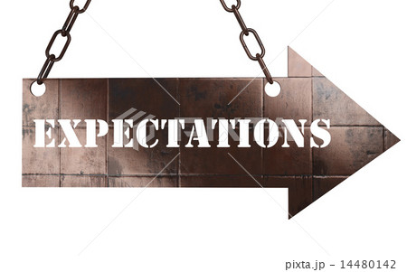 expectations word on metal pointer 14480142