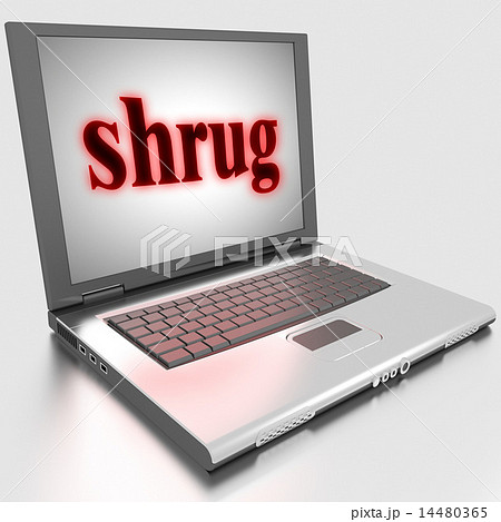 shrug word on laptop 14480365