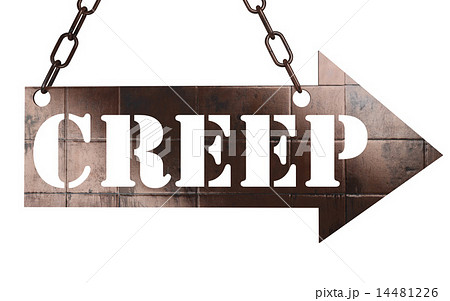 creep word on metal pointer 14481226