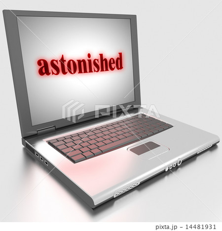astonished word on laptop 14481931