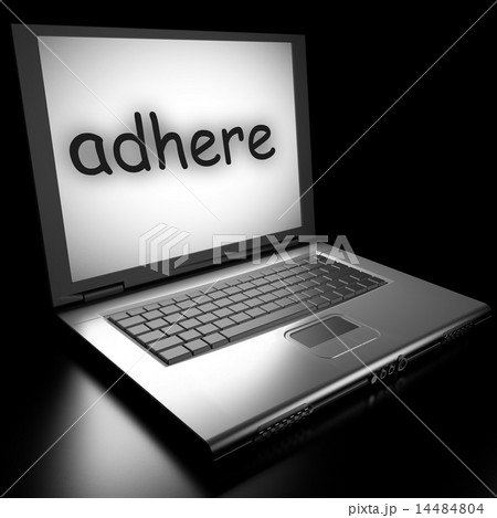 adhere word on laptop 14484804