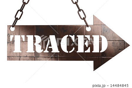 traced word on metal pointer 14484845