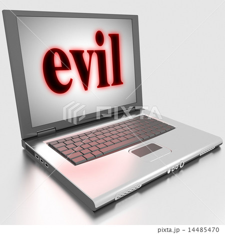 evil word on laptop evil word on laptop 14485470
