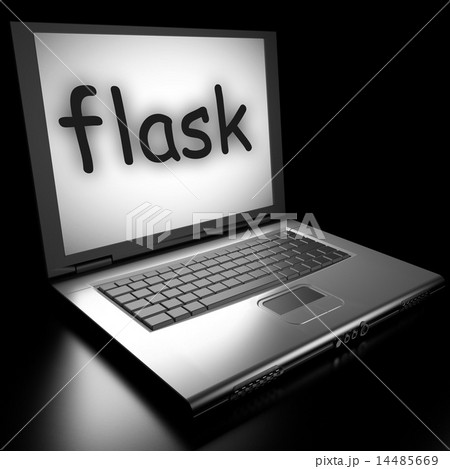 flask word on laptop 14485669