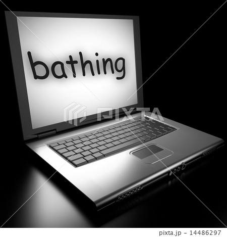bathing word on laptop 14486297