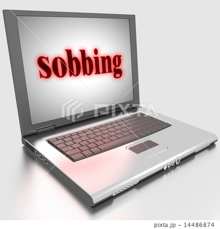 sobbing word on laptop 14486874