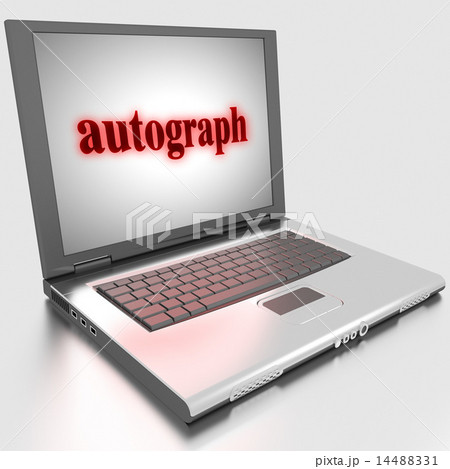 autograph word on laptop 14488331