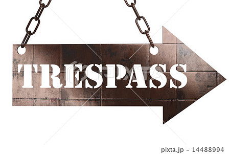 trespass word on metal pointer 14488994