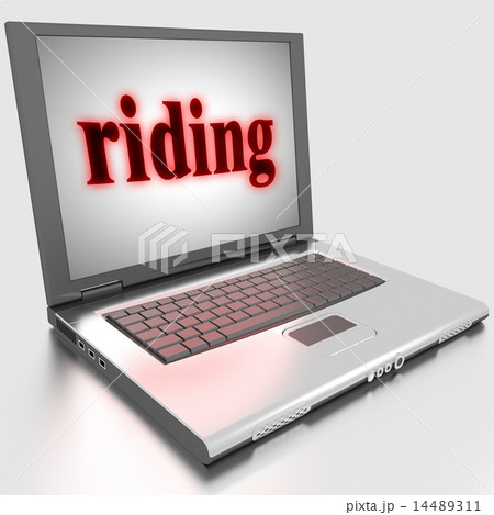 riding word on laptop 14489311