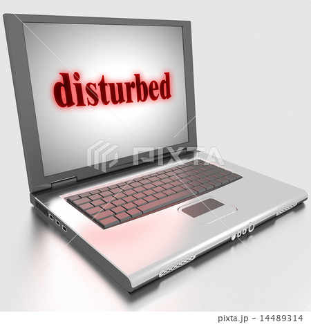 disturbed word on laptop 14489314