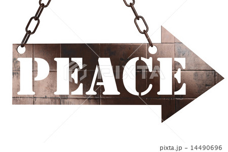 peace word on metal pointer 14490696