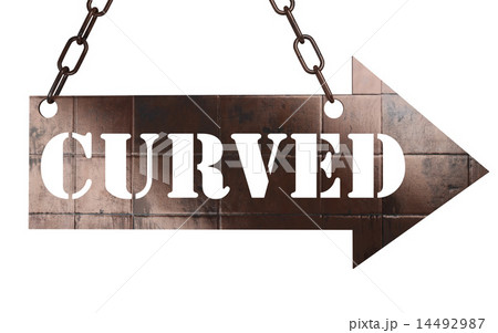 curved word on metal pointer 14492987