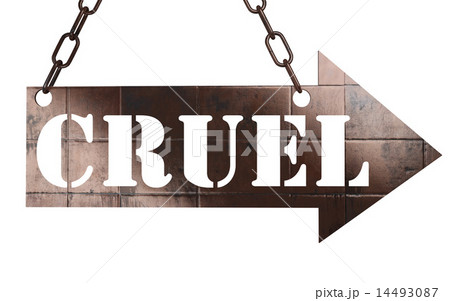 cruel word on metal pointer 14493087