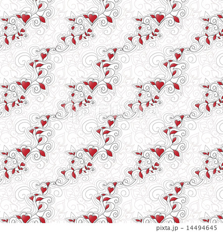 Seamless background with hearts ornament 14494645