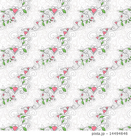 Seamless background with hearts 14494646