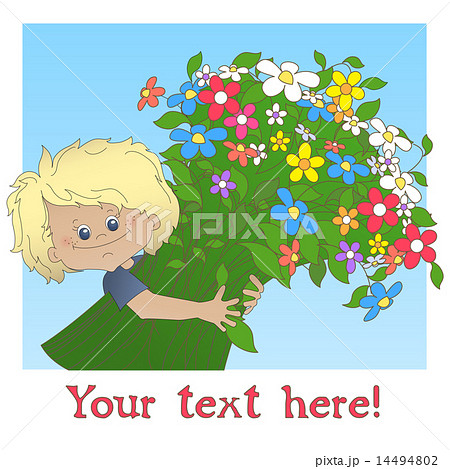Boy with a big bouquet of flower 14494802